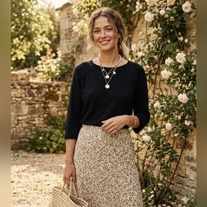 Philosophy Jet Black Three-Quarter Sleeve Blouse